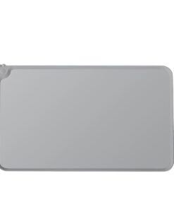 UrbanPets - Spill-proof Cat Dog Pet Food Bowl Mat Anti Slip and Stainless - M