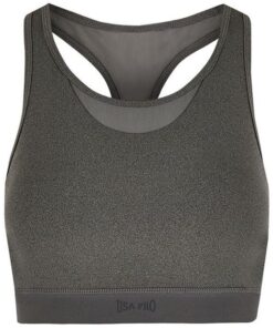 USA Pro Ladies Mid Support Bra - Charcoal Marl [Parallel Import] - XL