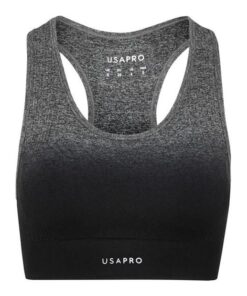 USA Pro Ladies Seamless Ombre Bra - Black/Grey [Parallel Import] - XS