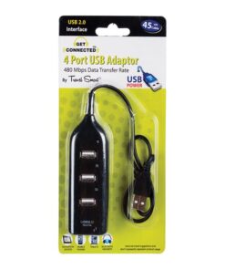 USB Adaptor - 4 Port - 480 Mbps - Black - 10 Pack