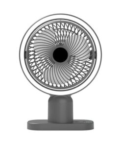 USB Desktop Fan Wireless Rechargeable 3 Speed with Light - Black