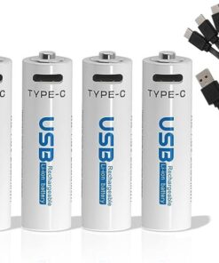 USB Rechargeable Batteries x 4 - AA - 2550 mAh