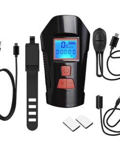 USB Rechargeable Bicycle Light With Horn & Speedometer