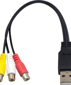 USB To 3 RCA Female Video Audio Cable