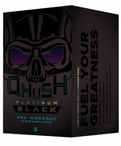 USN Qhush Platinum Black Pre-Workout, Ice Blue Burst