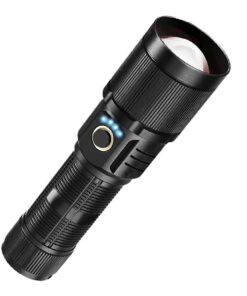 Uuname 3000 Lumens Led Torch Rechargeable Flashlight 5 Mode Super Bright-70 - Black