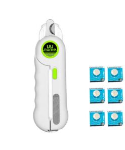 Uuname Pet Nail Clippers with LED Light Dog Cat Grinder Cutter &6 Batteries - Green