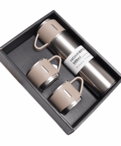 Vacuum Flask Hot/Cold Water Stainless Steel Double Wall Thermos Flask - 3 product - Beige