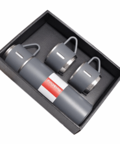Vacuum Flask Hot/Cold Water Stainless Steel Double Wall Thermos Flask - 3 product - Grey