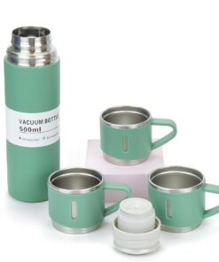 Vacuum Insulated Flask 500ml Stainless Steel Thermo Bottle - Green