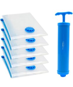 Vacuum Storage Bags Compression Bags with Manual Pump 5 Bags