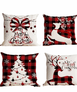 Velvet Christmas Decorative Throw Pillow Cover Set C -07