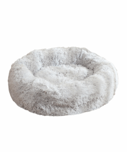 Velvet Pet Bed - Pink - Grey - M