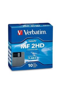 Verbatim Floppy Storage Disk 3.5In HD 1.44MB Pre-Fmt IBM 10Pk