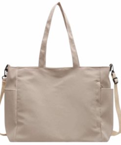 Versatile Canvas Tote Bag With Adjustable Strap - Beige
