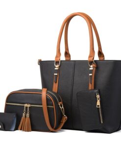 Versatile Handbag Set-4 Piece - Black