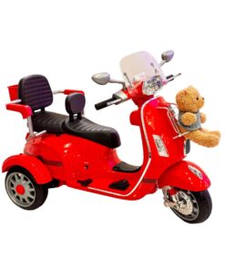 Vespa Inspired Electric Kids Ride on Car Kids Tricycle Electric Motorbike - Red