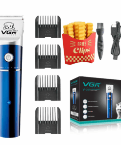VGR Pet Hair Trimmer Clipper: 4-Comb Set with Ceramic Blade & Seal Clips