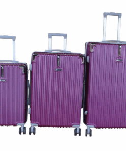 Vibrant Purple 3-Piece ABS Hard-Shell Luggage Set with Spinner Wheels &Lock