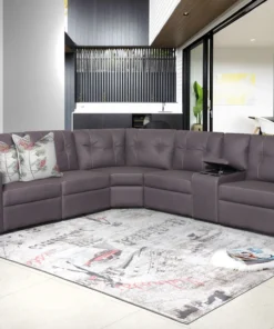 Viera 6 Piece Corner Lounge Suite, Brown