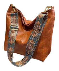 Vintage Fashion PU Leather Shoulder Bag Adjustable Pattern Strap