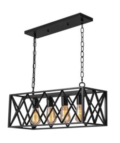 Vintage Industrial Metal Cage Pendant Light x 4 E27 Holder-MRUL