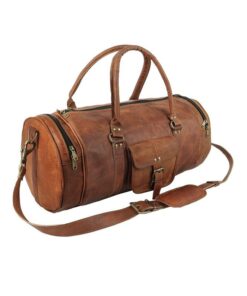 Vintage Leather Duffel Travel Bag