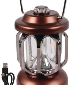 Vintage Lights Rechargeable Camping Lantern - 9 SMD (3.7 Volts/300 Lumen) - Brown