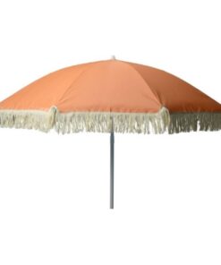 Vintage Style Beach Umbrella With Tassels - Orange