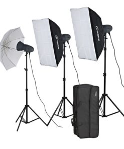 Visico PRO VL 300 PLUS: 3X 300 Watt Flash Head Novel Studio Kit VL-300P-NK