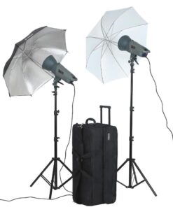 Visico VE-400PLUS 2-Head Umbrella Studio Flash Kit
