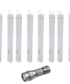 Vito 40w Rechargeable Emergency Lamp and Stier Torch - 8 Pack