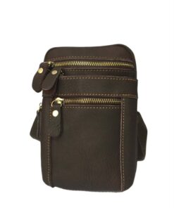 Vivace - 100% Leather Sling Or Waist Bag - Coffee