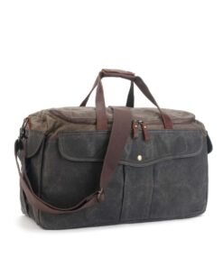 Vivace - Canvas and 100% Leather Traveling Bag Waterproof - Grey