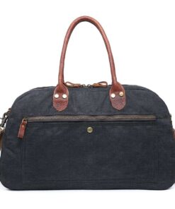 Vivace - Canvas and Genuine Leather Overnight Bag - Grey