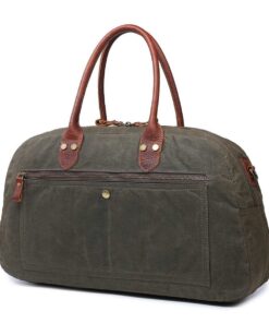 Vivace - Canvas and Genuine Leather Overnight Bag - Military