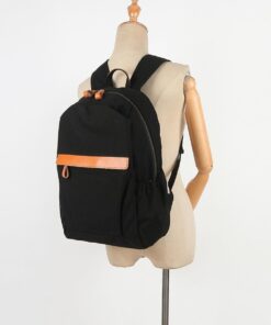 Vivace Canvas and Leather Laptop Backpack - Black