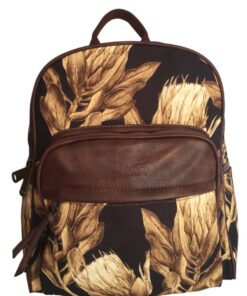 Vivace - Canvas Floral Laptop Backpack - Chocolate