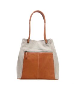 Vivace Ladies Leather and Canvas Bag - White
