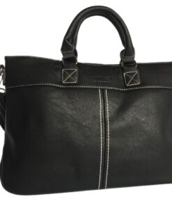 Vivace Laptop Bag With Stitches  - Black