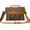 Vivace Leather and Canvas 13â Laptop Bag - Grey