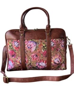 Vivace Printed Laptop Bag - Brown, Pink