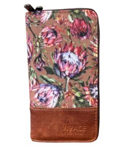Vivace Protea Printed Canvas Wallet - Khaki