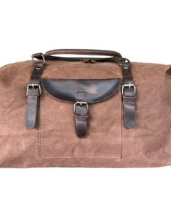 Vivace Waxed Canvas and Genuine Leather Duffel Bag - Brown