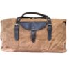 Vivace Waxed Canvas and Genuine Leather Duffel Bag - Brown, Gold