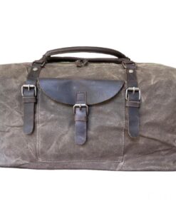 Vivace Waxed Canvas and Genuine Leather Duffel Bag - Gold, Brown