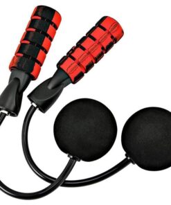 VolaFit - Weighted Tangle Free Cordless Skipping Jump Rope for Exercise - Red, Black