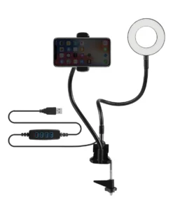Volkano Insta series Desk clamp with 9cm Ring Light and Phone Holder