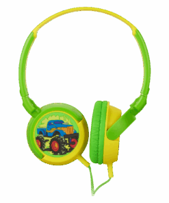 Volkano Kids AUX Headphones - Boys Monster Trucks - Green/yellow