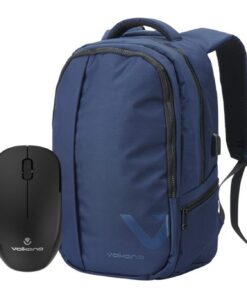 Volkano Midtown Laptop Bagckpack with Volkano Crystal Series Wireless Mouse